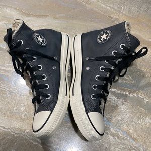 Converse All Star Insulated Gray Leather Sneakers Boots Men’s 4 / Women’s 6